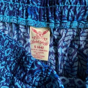 Blue faux wrap skirt